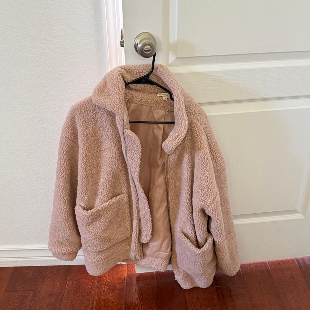 Cozy Baby Pink Sherpa Jacket